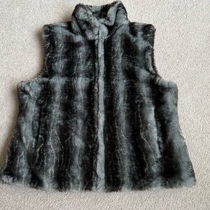 Bill Blass S Faux Chinchilla Fur Vest Reversible Women’s Zip Front Christmas